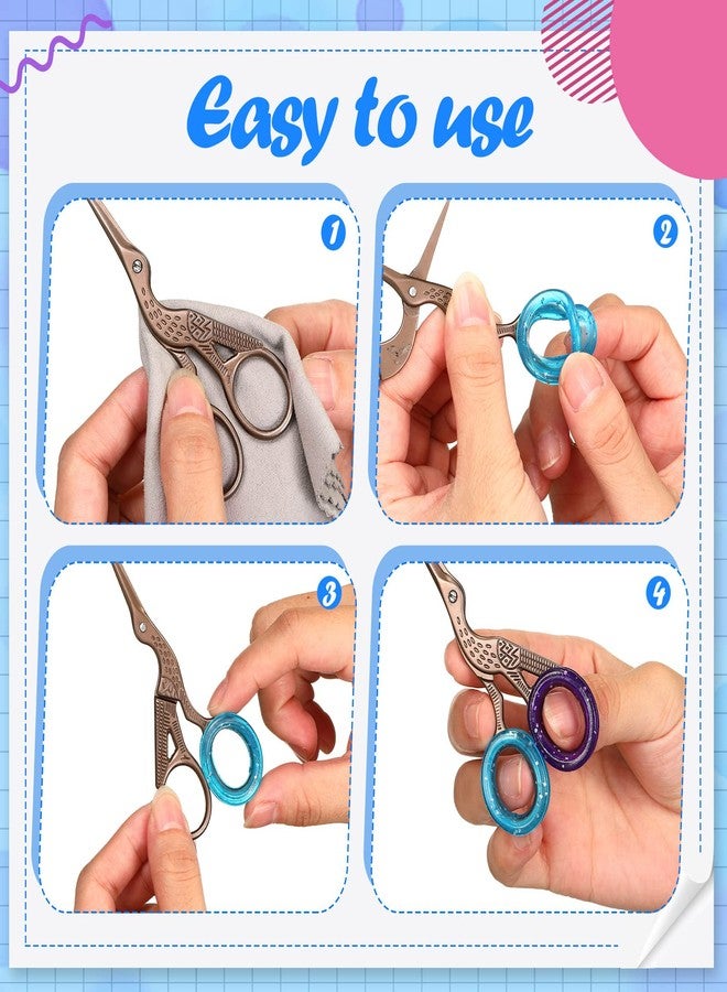 Skybooly 24 Pcs Silicone Scissors Finger Rings Soft Dog Grooming Scissors Accessories Pet Grooming Shear Finger Ring Thumb Inserts Grips for Dog Hair Cutting, 8 Colors - Image 3